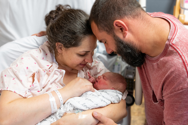 Family with their new born